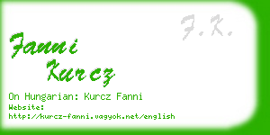 fanni kurcz business card